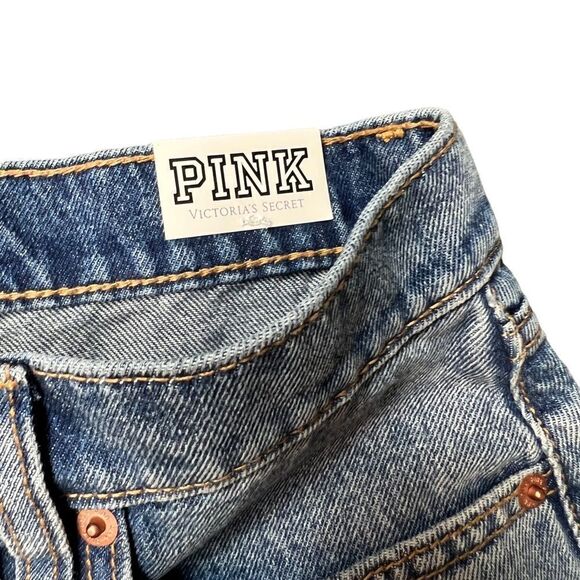 Victoria’s Secret Pink High Waisted Cut Off Denim Shorts - Picture 7 of 9